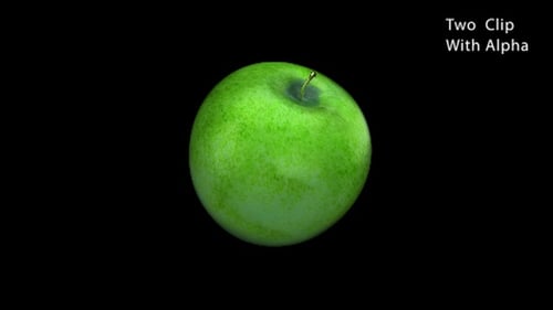 Rotating Green Apple
