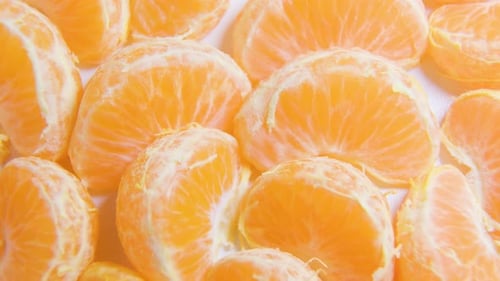 Close Up Many Colorful Vibrant Fresh Citrus Fruit Tangerine