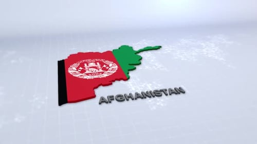 Modern 3D Flag Map Animation of Afghanistan