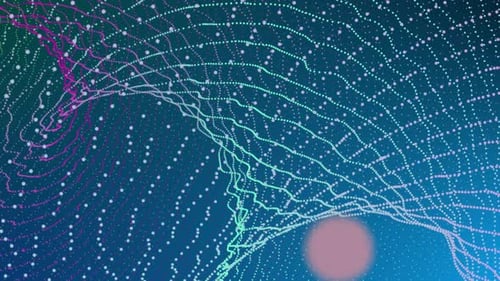 Cyanfarbene Punktlinie geometrischer abstrakter Bewegungshintergrund