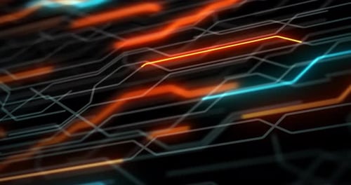 4K loop of Circuit board, Motherboard, Digital chip. Tech science background.