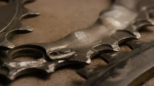 Macro Shot of Two Metal Machine Gears