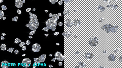 Sparkling Falling Diamonds Elegant Background Animation