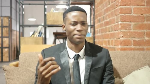 Angry Black Businessman Gesture, Office