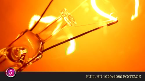 Glowing Filament Lightbulb Abstract Macro