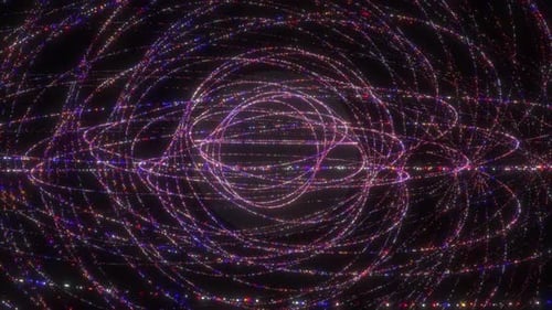 Technologie Netzwerkdatenverbindung, Purple Digital Dot Network Partikeldatenverbindung, Zusammenfassung Te