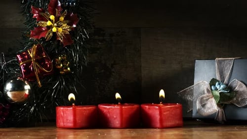 Christmas candles and decorations