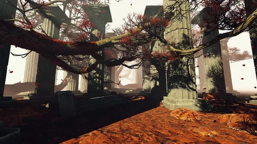 Old Temple With Plants