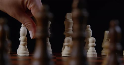 Chess Pieces on Board, Strategy Game
