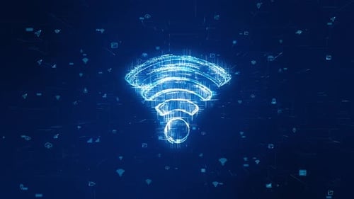 Digital WiFi Connection Symbol Futuristic Animation