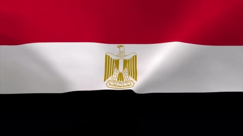 Waving Egyptian National Flag Animation