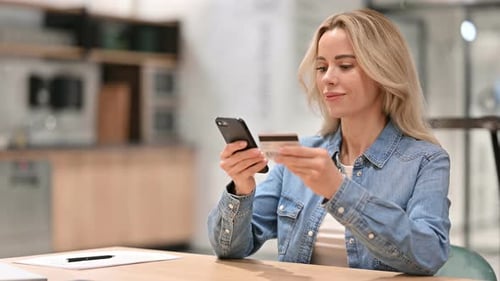Online Shopping Payment on Smartphone By Young Casual Woman