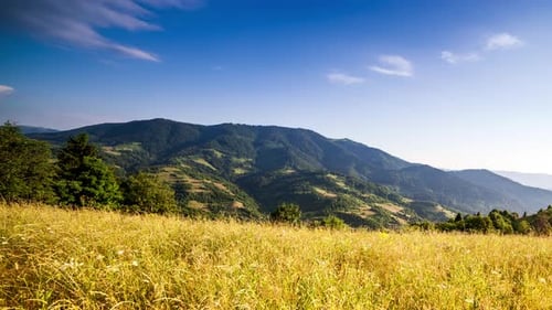 The Sun Over the Synevir Pass of the Carpathian Mountain Ranges