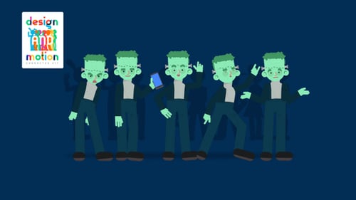 Flat Design Frankenstein Monster Character Animation Pack