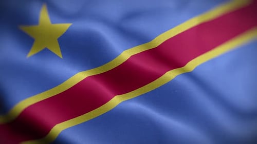 Democratic Republic of Congo Flag Waving Loopable Realistic Fabric