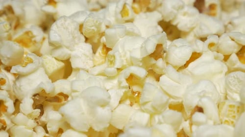 Pop corn panning 4K 3840X2160 UHD footage - Tasty pop-corn background pan 4K 2160p video
