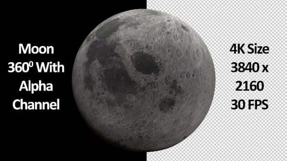 Moon Rotation 4K Loop Alpha Channel, Backgrounds Motion Graphics ft ...