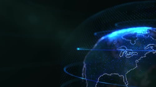 Futuristic Digital Earth Globe with Global Connections