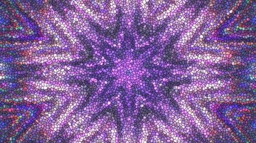 Abstract Stained Glass Geometric Loop with Pulsating Light