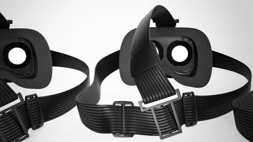 Nahtlose Schleife der Virtual-Reality-Headsets auf weißem Hintergrund.