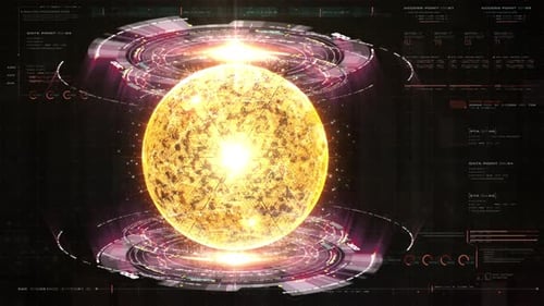 Simulación futurista holográfica de partículas de fusión nuclear