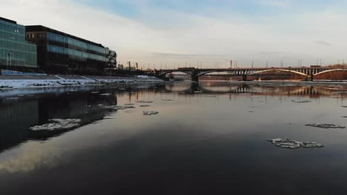 Puesta de sol sobre el río Vístula