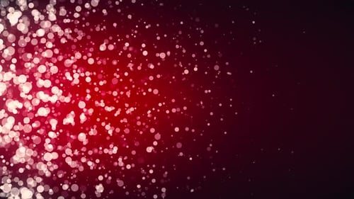 Red Glowing Particles Abstract Motion Background