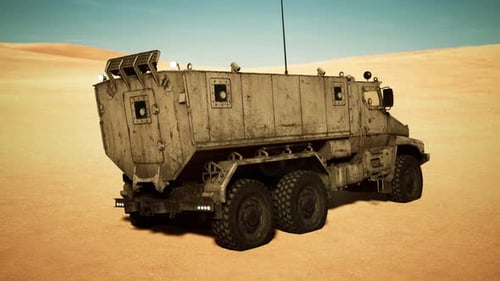 Armoured Military Truck in Desert