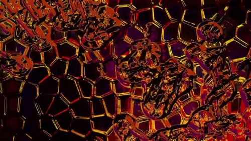 Abstract Glowing Hexagon Grid with Fluid Morphing Shapes