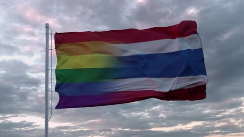 Waving Flag Seamlessly Reveals Rainbow Pride Overlay Animation