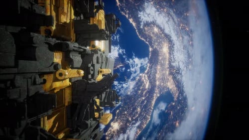 Raumschiffe im Weltall 3D-Rendering