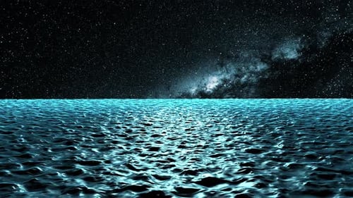 4K Blue Ocean And Milkyway Seamless Loop