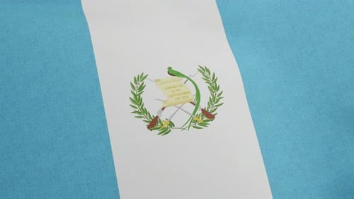 Guatemala National Flag Waving with Realistic Fabric Texture