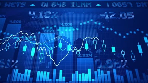 Digital Stock Exchange Financial Data Graph