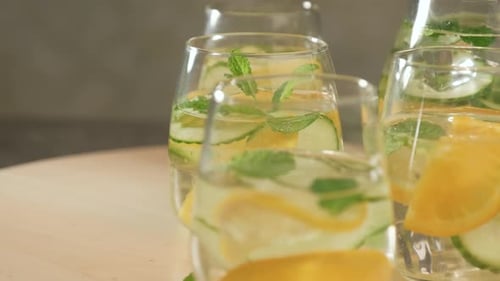 Refreshing Citrus Beverage with Cucumber, Lemon and Ginger