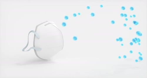 Medical Mask Protecting Against Virus Particles Animation