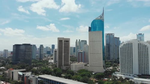 Aerial Panorama of the City Center with Skyscrapers Jakarta