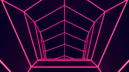 Abstract Colorful Tunnel Silhouette on a Black Background Seamless Loop