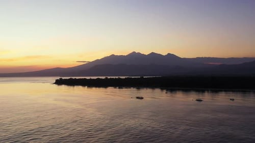 Natural fly over abstract view of a sandy white paradise beach and aqua blue ocean background in hi