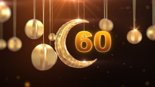 Elegant Golden Crescent Moon Countdown for Ramadan and Eid Celebrations