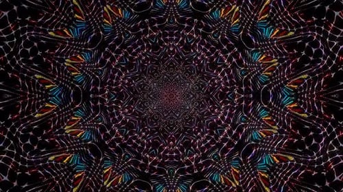 Abstract background moving stripes and flashing with shining light dots. Animation with circles