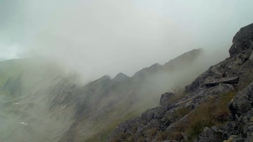 rocky alpine peaks, landscape of a slovakian tatra mountains, beautiful nature footage