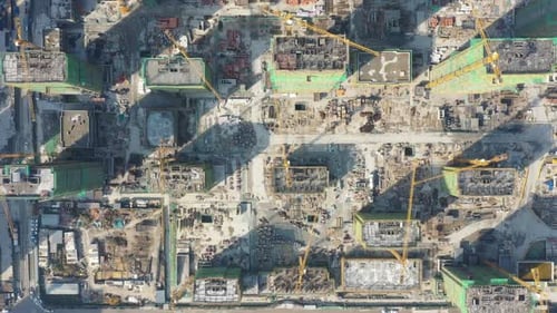 Construction site in city