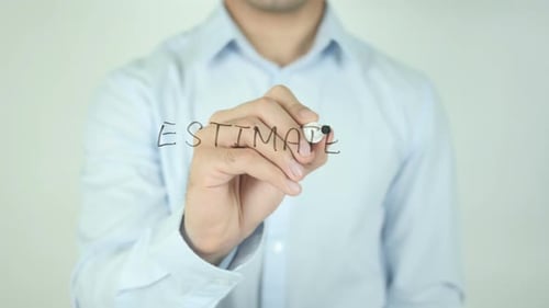 Adult Writes "Estimate" with Marker