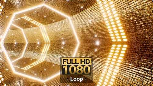 Glittering Light Gold VJ Tunnel Full HD