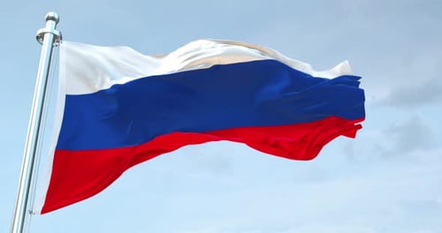 Realistic Russian Flag Waving Animation