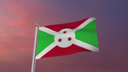 Burundi Flag Waving in Realistic Style
