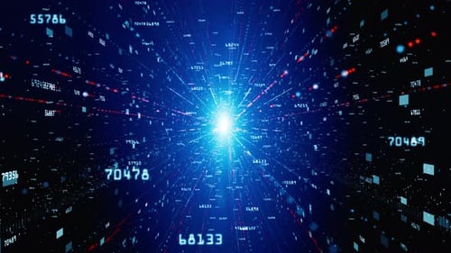 Abstract Digital Data Network Tunnel Background Animation