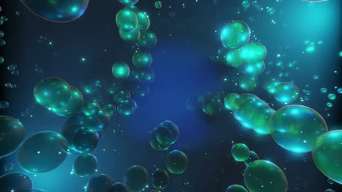 Dynamic Iridescent Spheres Abstract Science Motion Background