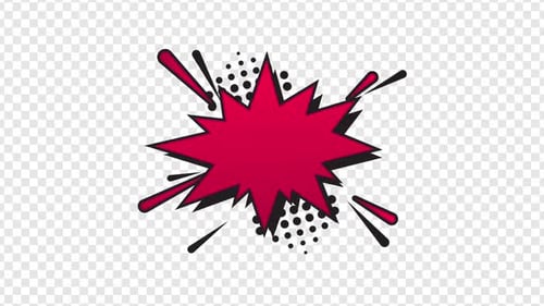 Red Comic Burst Bubble Call Out Text Popup Animation